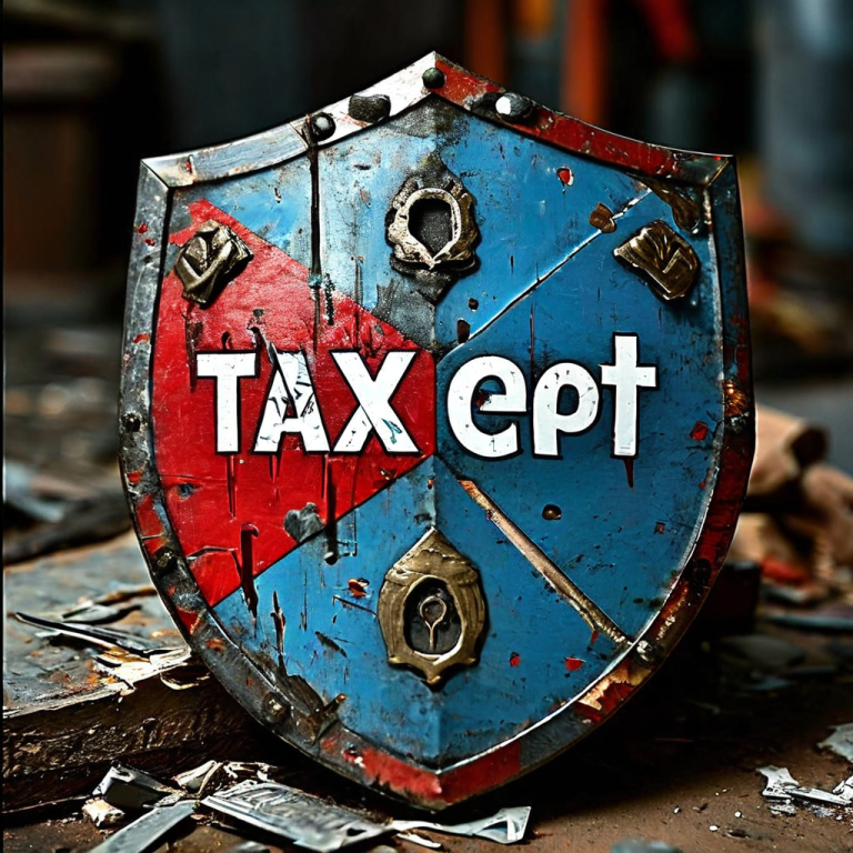 세금 공제라고 적힌 거대한 망치가 삼십 퍼센트 할인 방패를 산산조각 내며 그 뒤에 숨겨진 제로 페이의 진정한 금전적 이점을 드러내는 모습이다.