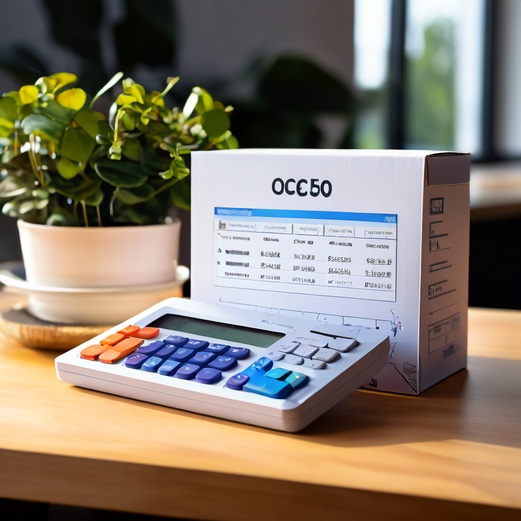 저울 한쪽엔 마이크로소프트 365 구독 상자, 다른 쪽엔 영구 오피스 라이선스 상자가 놓여 있고 가격표와 계산기가 함께 배치된 모습입니다.