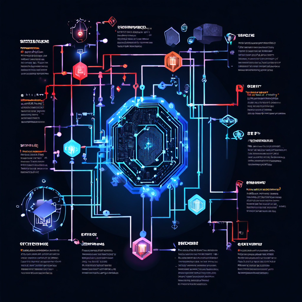 블록체인 사이드체인의 보안 계층과 병합 채굴 메커니즘을 분석하는 진단 다이어그램으로, 두 체인의 보안 통합 구조를 상세히 설명하는 개념도입니다.