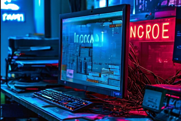 컴퓨터 화면에 표시된 치명적인 시스템 오류 팝업과 강조된 무시 버튼을 배경의 디지털 글리치 현상과 함께 소프트웨어 문제 해결 과정을 암시하는 이미지입니다.