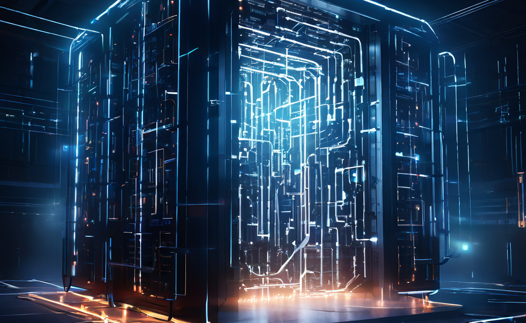 거대한 디지털 금고에서 쏟아지는 무수한 데이터 스트림 속에 하나의 빛나는 체인 연결점이 엄청난 압력을 받으며 균열 가는 모습으로 블록체인 기술의 한계와 보안 위협을 상징적으로 표현한 이미지입니다.