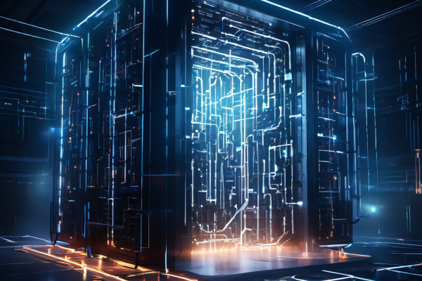 거대한 디지털 금고에서 쏟아지는 무수한 데이터 스트림 속에 하나의 빛나는 체인 연결점이 엄청난 압력을 받으며 균열 가는 모습으로 블록체인 기술의 한계와 보안 위협을 상징적으로 표현한 이미지입니다.